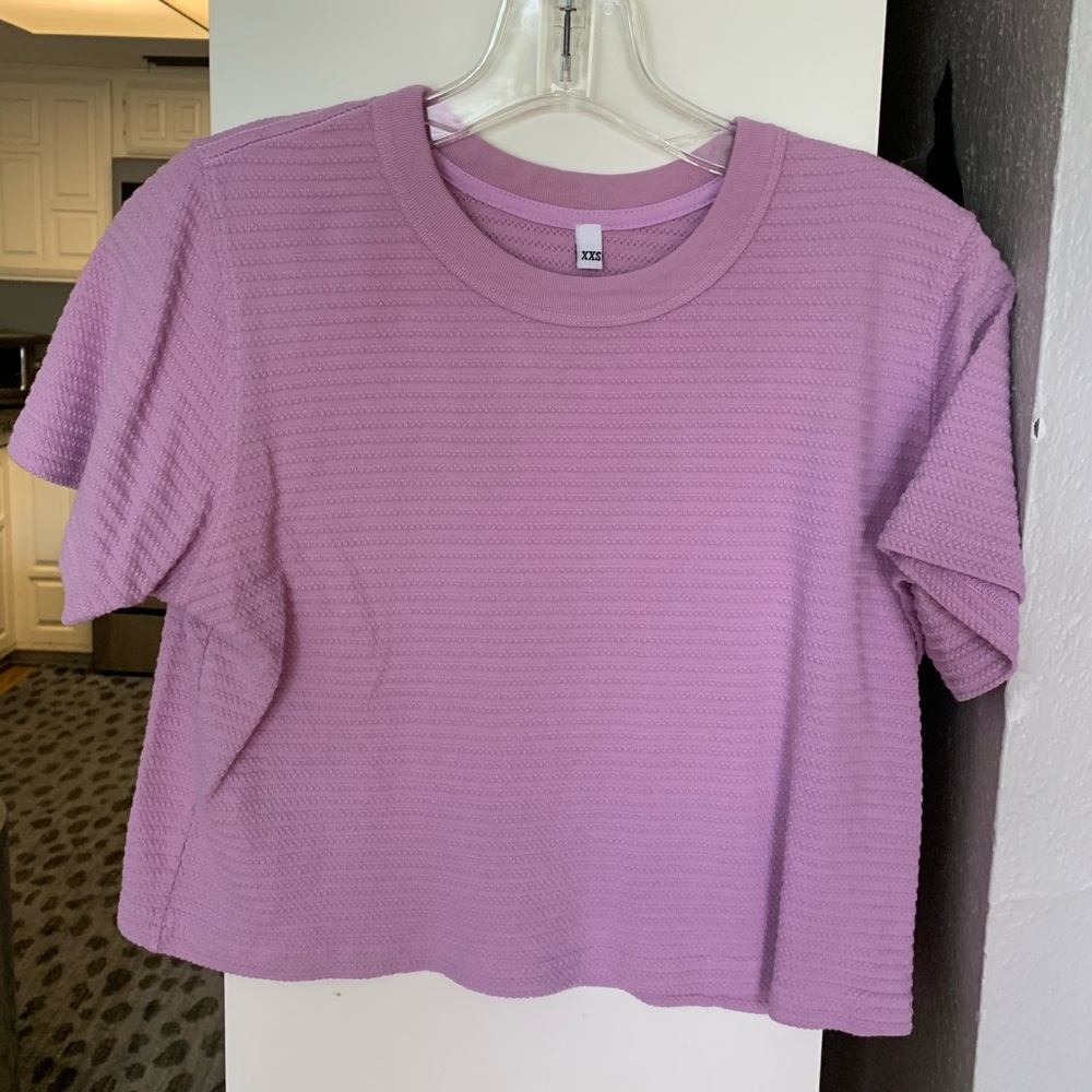 Big Bud Press Honeycomb Cropped T Shirt, Lilac, XXS
